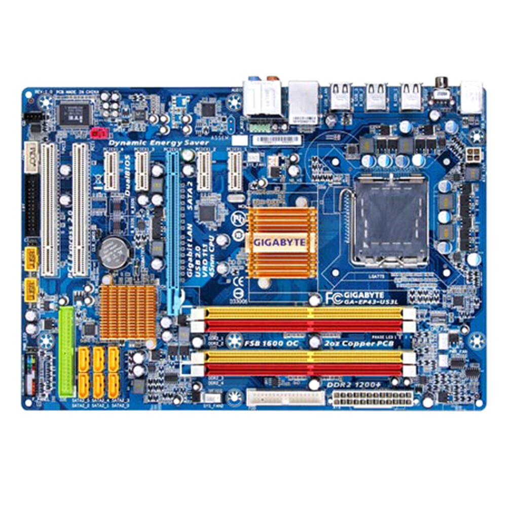 For Gigabyte GA-EP43-DS3L Motherboard ATX LGA 775 Intel P43 DDR2 16GB PCI-E 2.0