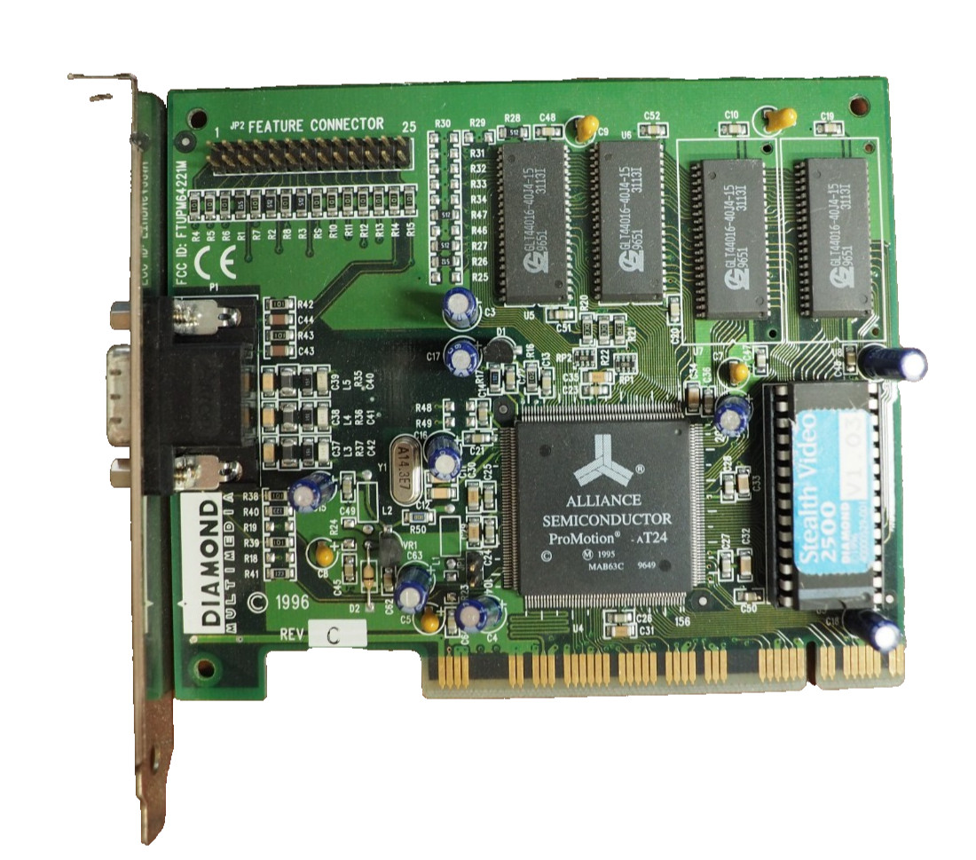 Vintage Diamond MultiMedia 23030211-302 STEALTH VIDEO 2500 PCI VGA Video Card
