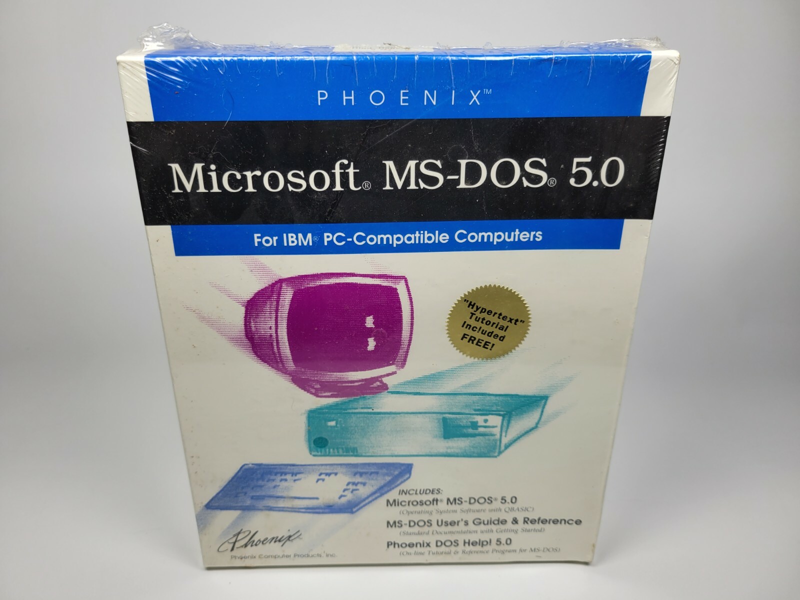 Phoenix Microsoft MS-DOS 5.0 5.25" Floppy Disks. BRAND NEW SEALED RARE