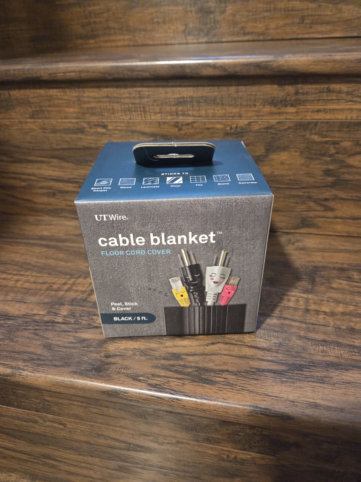 UTwire Wire cable blanket FLOOR CORD COVER Black 5ft