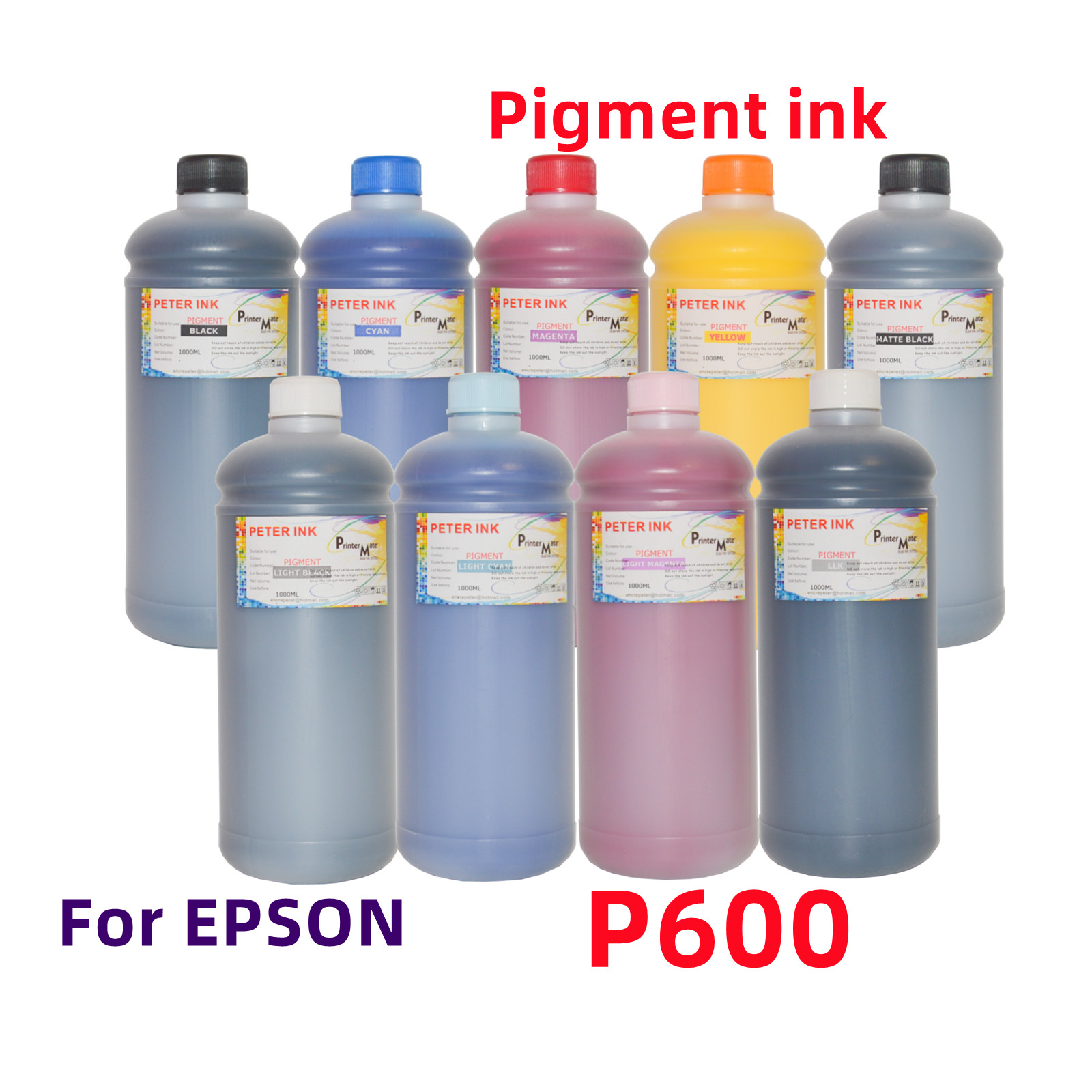 9X1Liter Premium Pigment refill ink for SureColor SC P600 Printer T760