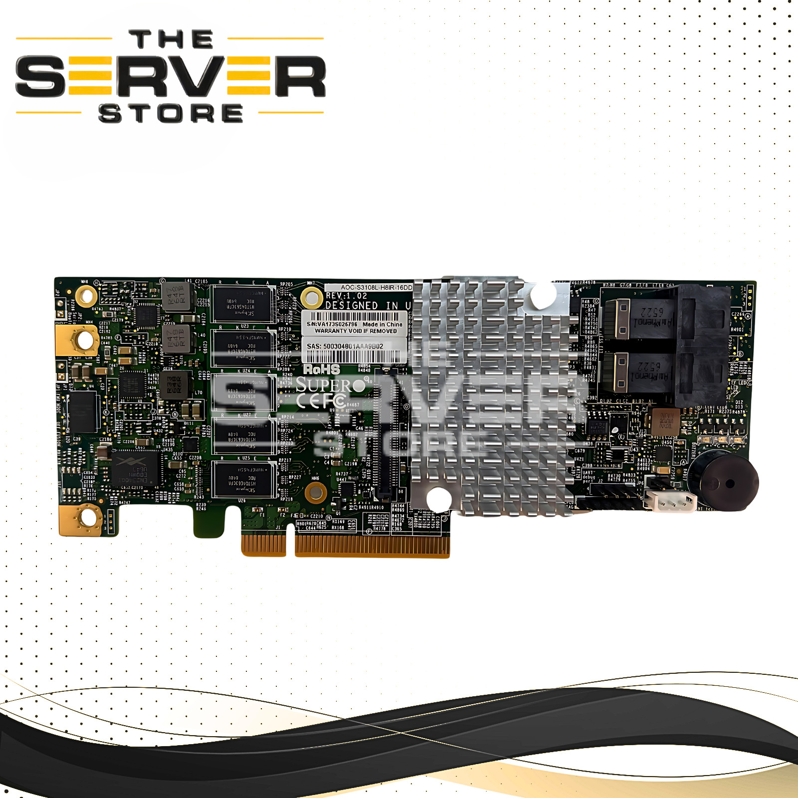Supermicro 12G 8P SAS Raid Card (No Cache/Battery/Bracket) AOC-S3108L-H8IR-16DD