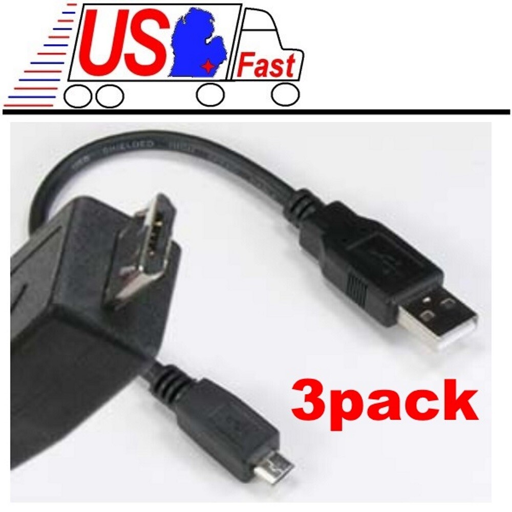 Lot3pk 8"inch short USB Micro 5pin Digital Phone/Charger/Sync Cable/Cord/Wire 6"