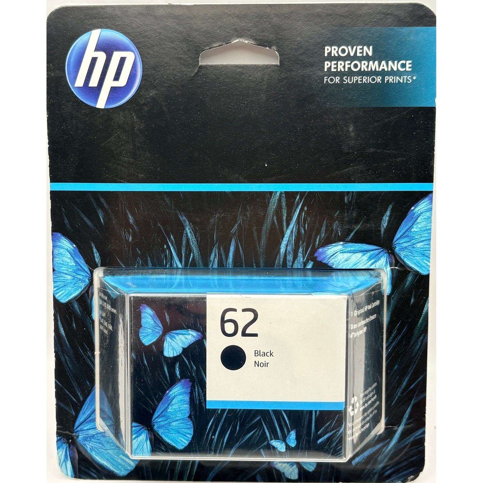 HP 62 Black Ink Cartridge Original C2P04AN New Sealed (Exp May 2024)