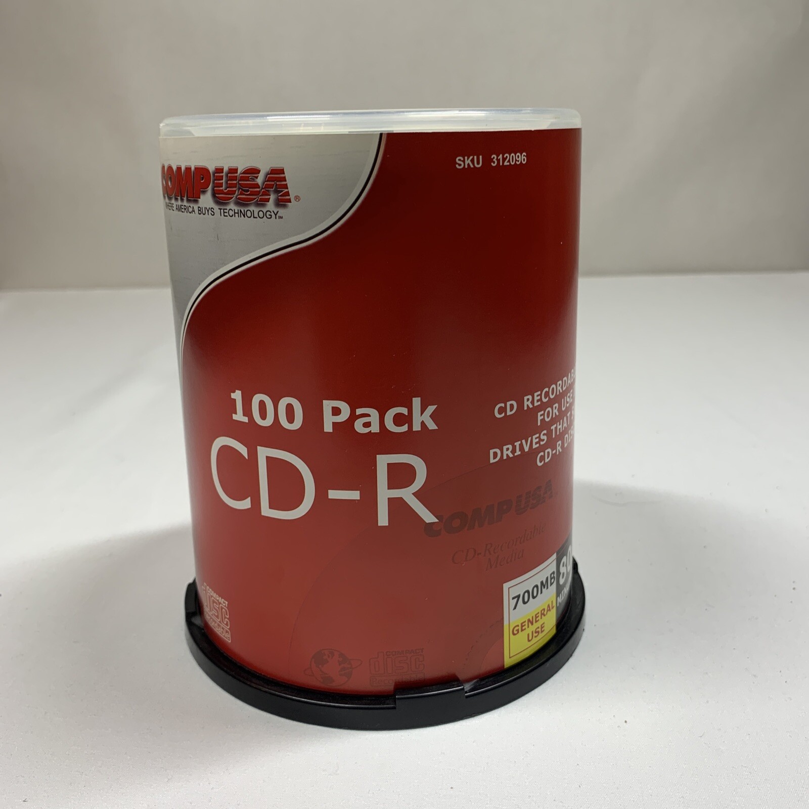 Comp USA 48X CD-R Media Disc 80 Minutes 700 MB/Mo 100 Pack NO WRAPPING