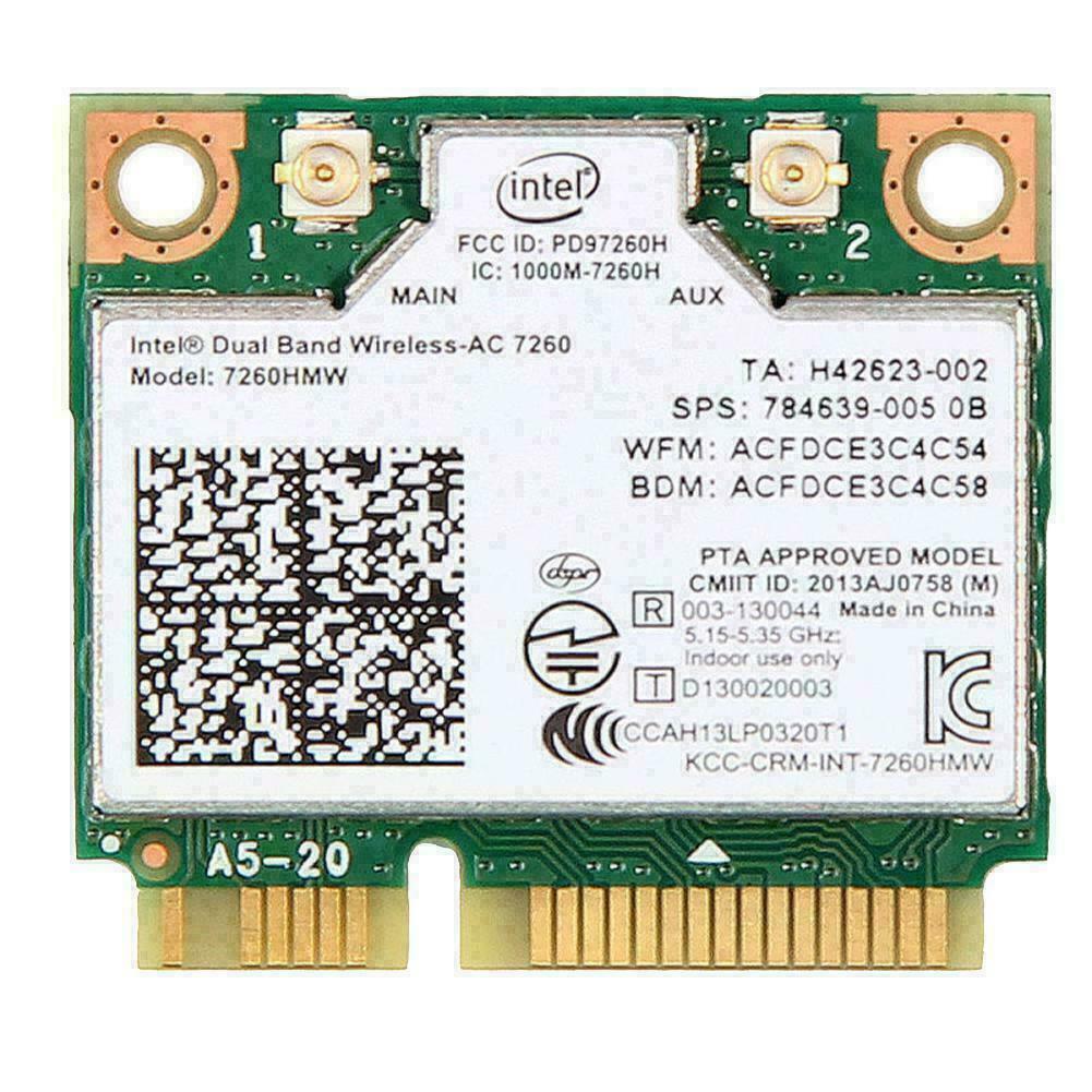 Intel Wireless-AC 7260HMW Network Card Half Mini PCIe Card J9K Wifi 2024