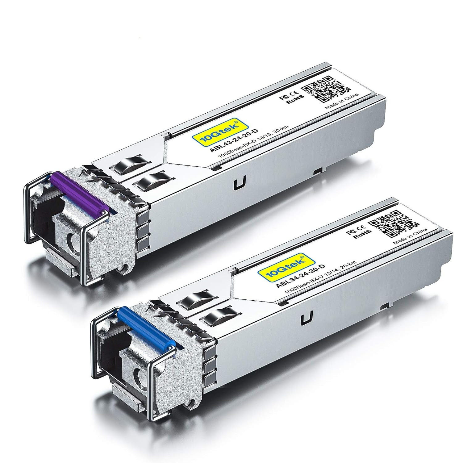 10Gtek a Pair of 1.25G SFP Bidi Singlemode Transceiver for Cisco GLC-BX-D