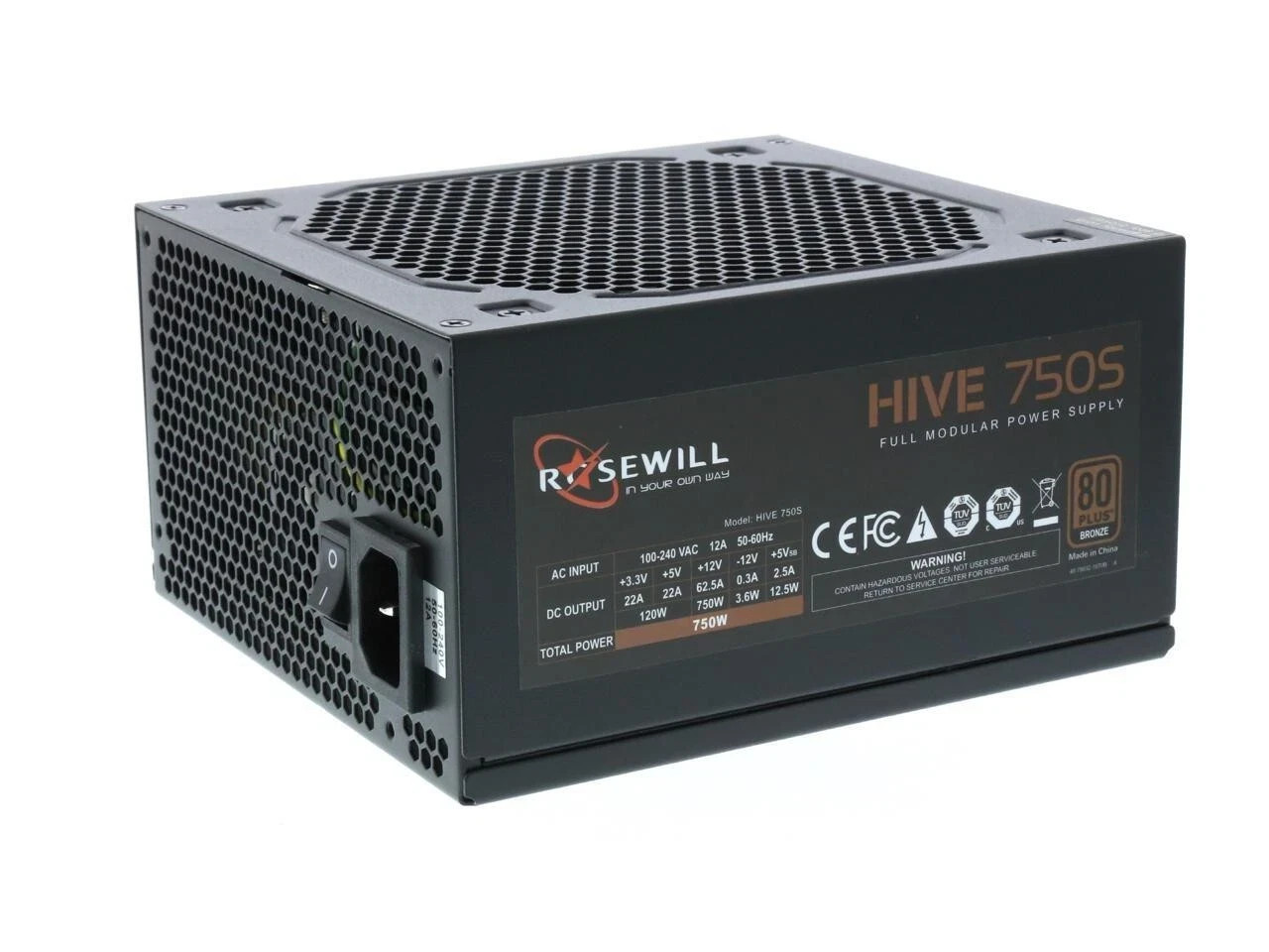 Rosewill HIVE-750S 750W 80 PLUS BRONZE Fully Modular Power Supply - Black