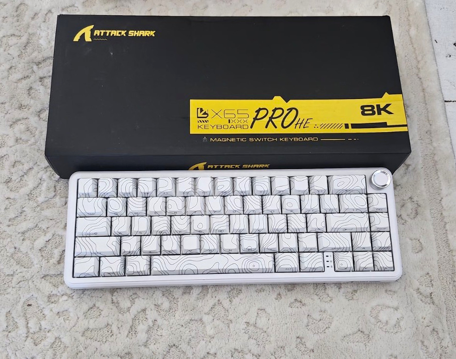 Attack Shark X65 PRO HE Magnetic Switch Keyboard RGB White Wireless/Wired