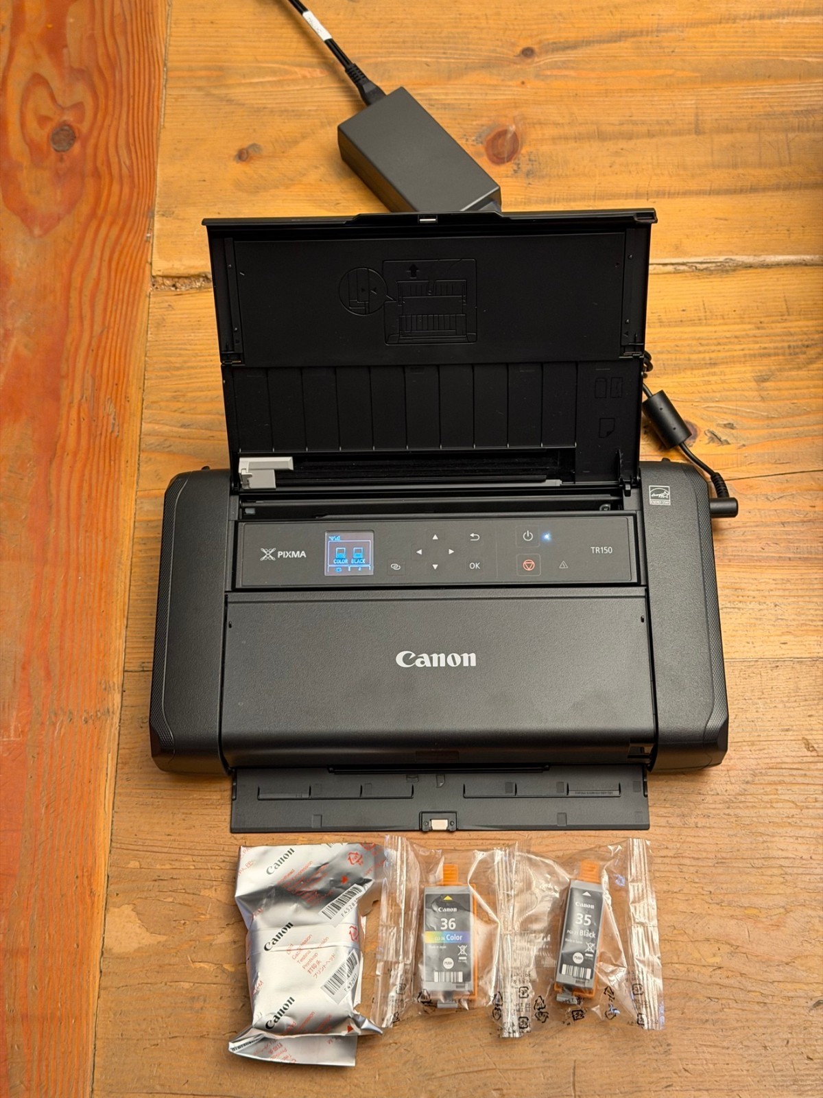 Canon PIXMA TR150 Portable Wireless Printer NEW Complete w/ Ink & Adapter