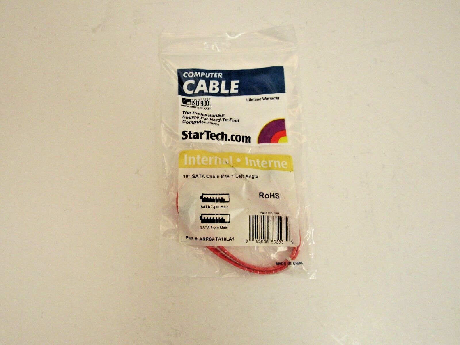 StarTech SATA18LSA1 18in SATA Left Angle SATA Serial Cable 78-3