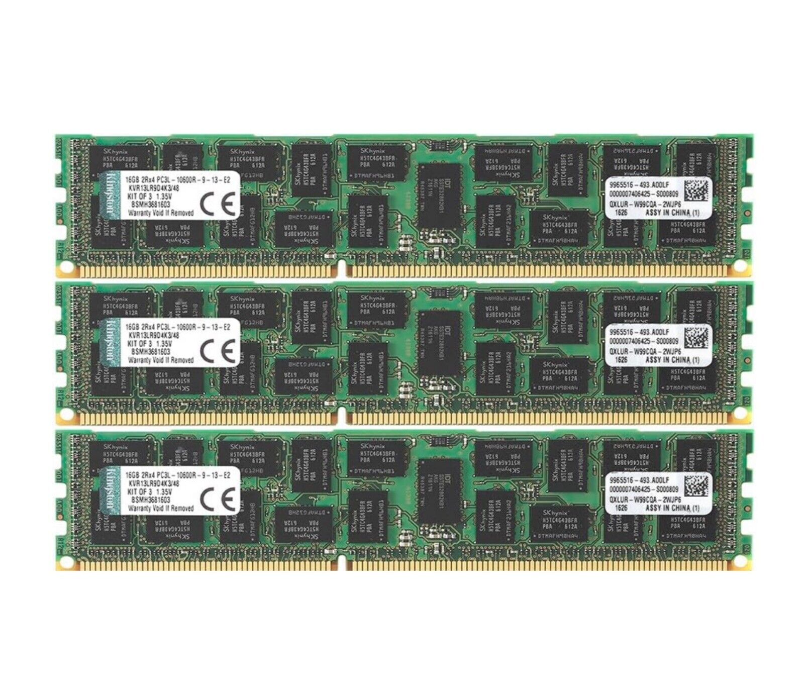 Kingston 24GB (3 x 8GB) DDR3 ECC Registered 1333Mhz Module (KVR13LR9D4K3/24)