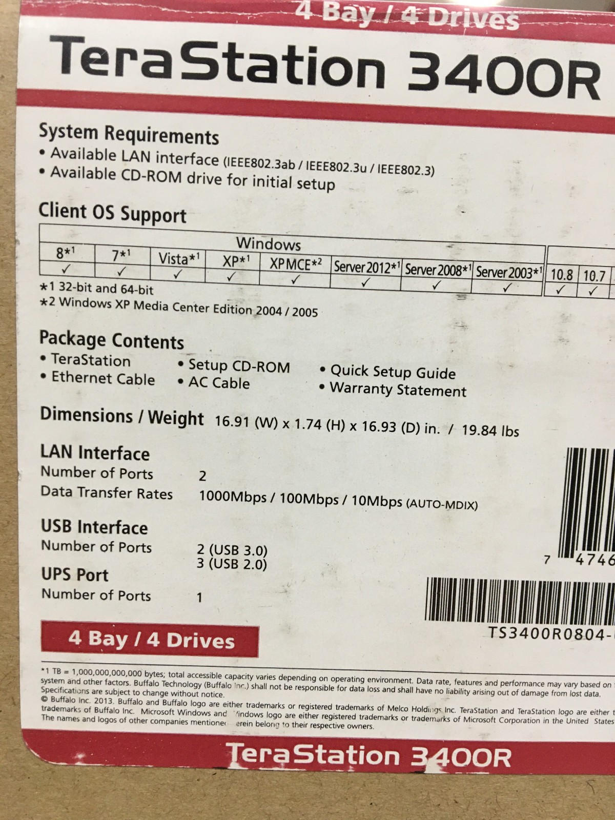 BUFFALO TERASTATION TS3400R (NOB)