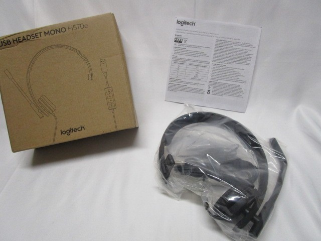 NEW Logitech H570e USB Headset Microphone for PC Mac Black Noise-Canceling Mics
