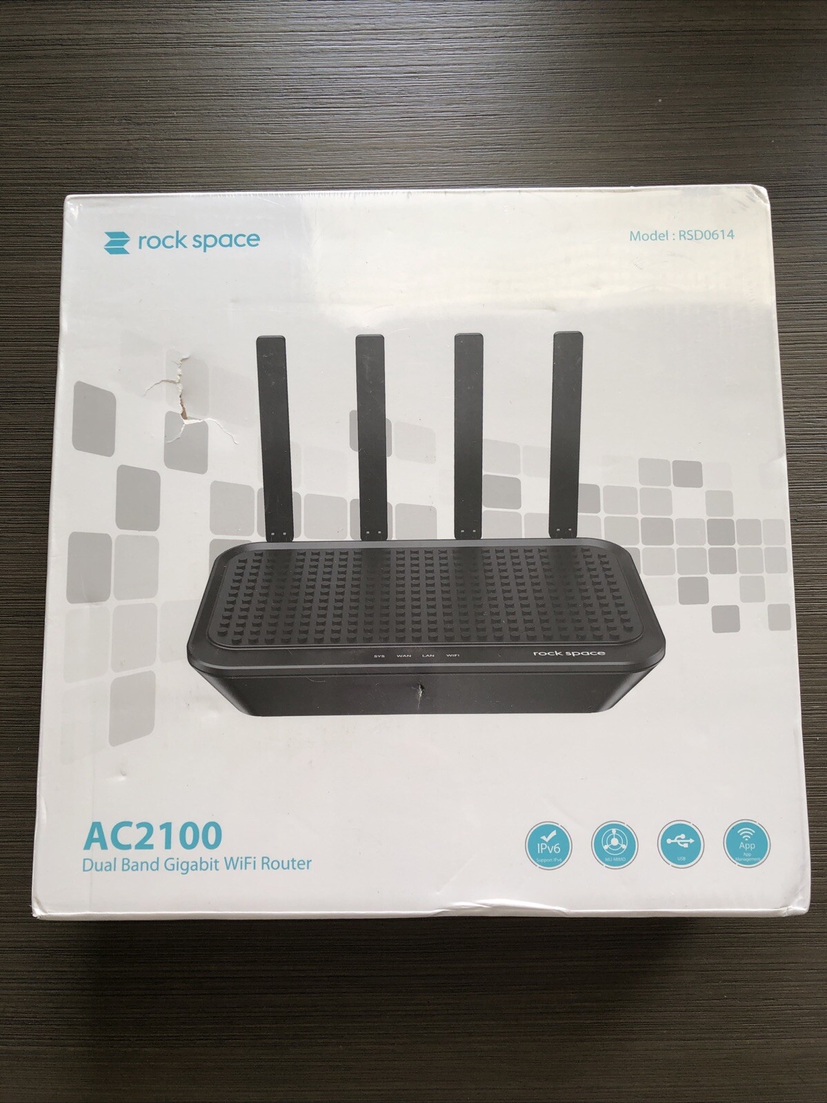 Rock Space AC2100 Dual Band Gigabit WiFi Router, Black RSD0614 New Sealed