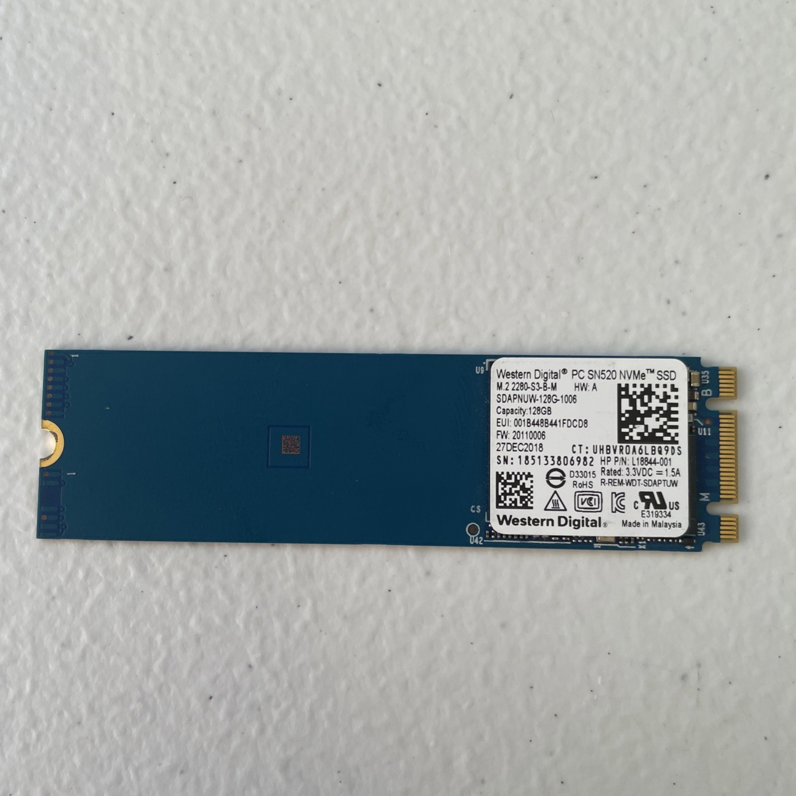 WD PC SN520 NVMe 128GB TLC PCIe 3.0 M.2 SDAPNUW-128G-1006
