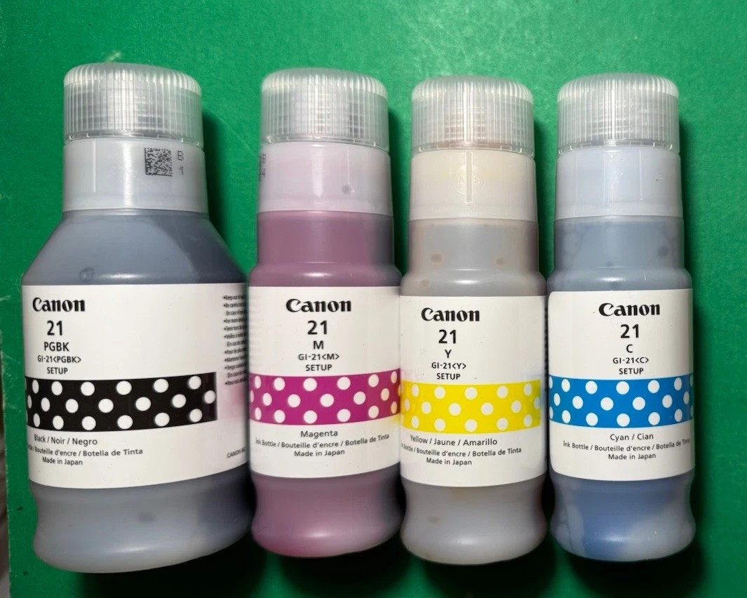 Genuine Canon 21 Ink cartridge-Bottle-Setup For Tank printer G3270/G3272-OEM-4PK