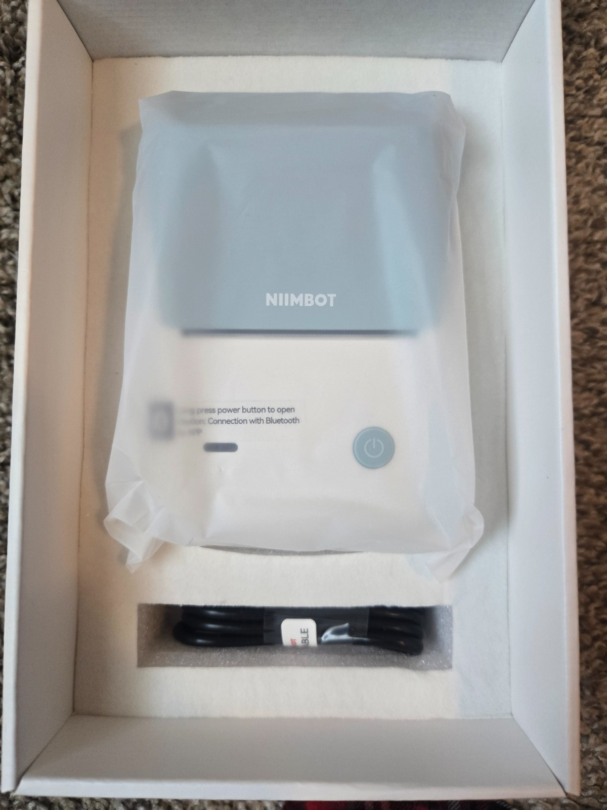 NIIMBOT B1 Bluetooth Thermal Label Printer Blue Rechargeable NEW Unused in Box