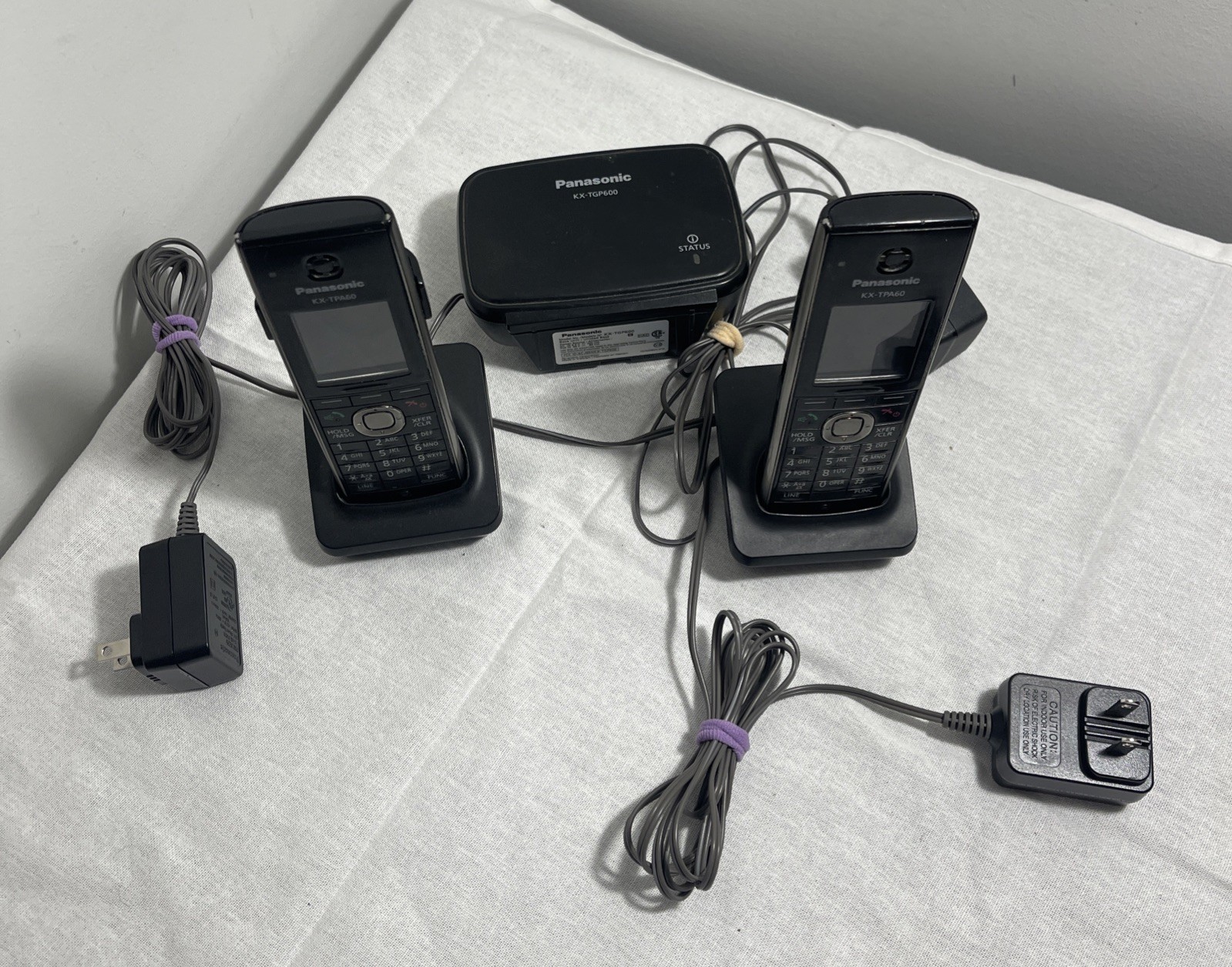 Panasonic Phones (2) KX TPA60 Cordless Handsets With KX-TGP600 SIP Base Unit 