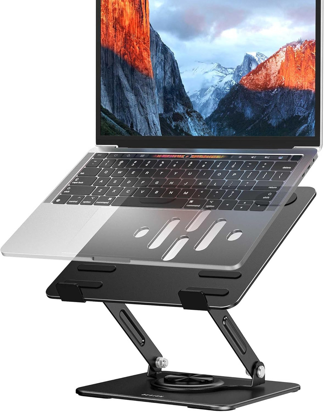 Laptop Stand with Adjustable Height, 360 Degree Rotating Base, Ergonomic
