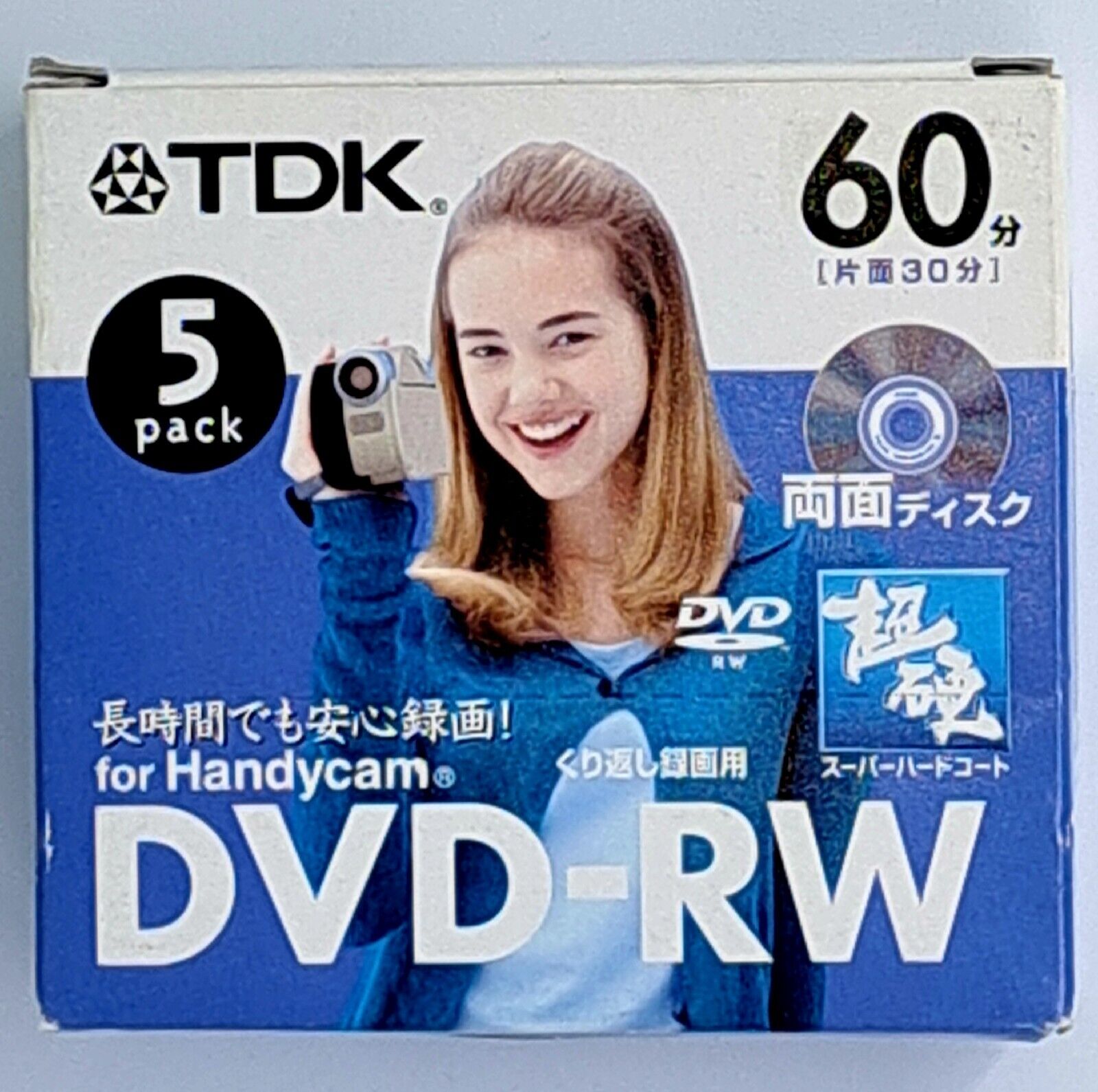 NEW VINTAGE TDK DVD-RW For Handycam 60 minute 2.8 GB  Box of 5 Sealed FAST SHIP