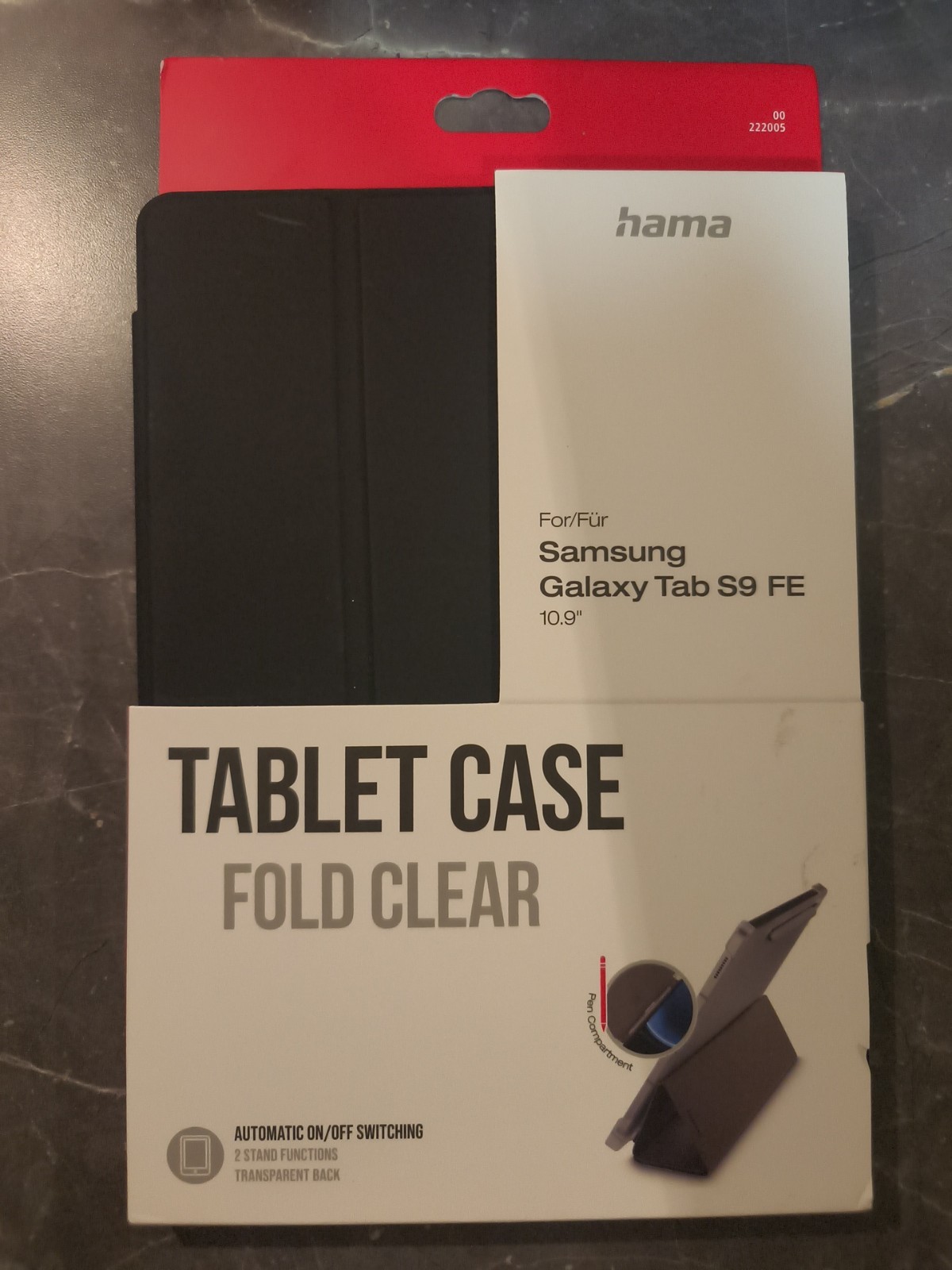 Hama Tablet Case "Fold Clear" for Samsung Galaxy Tab S9 FE Black