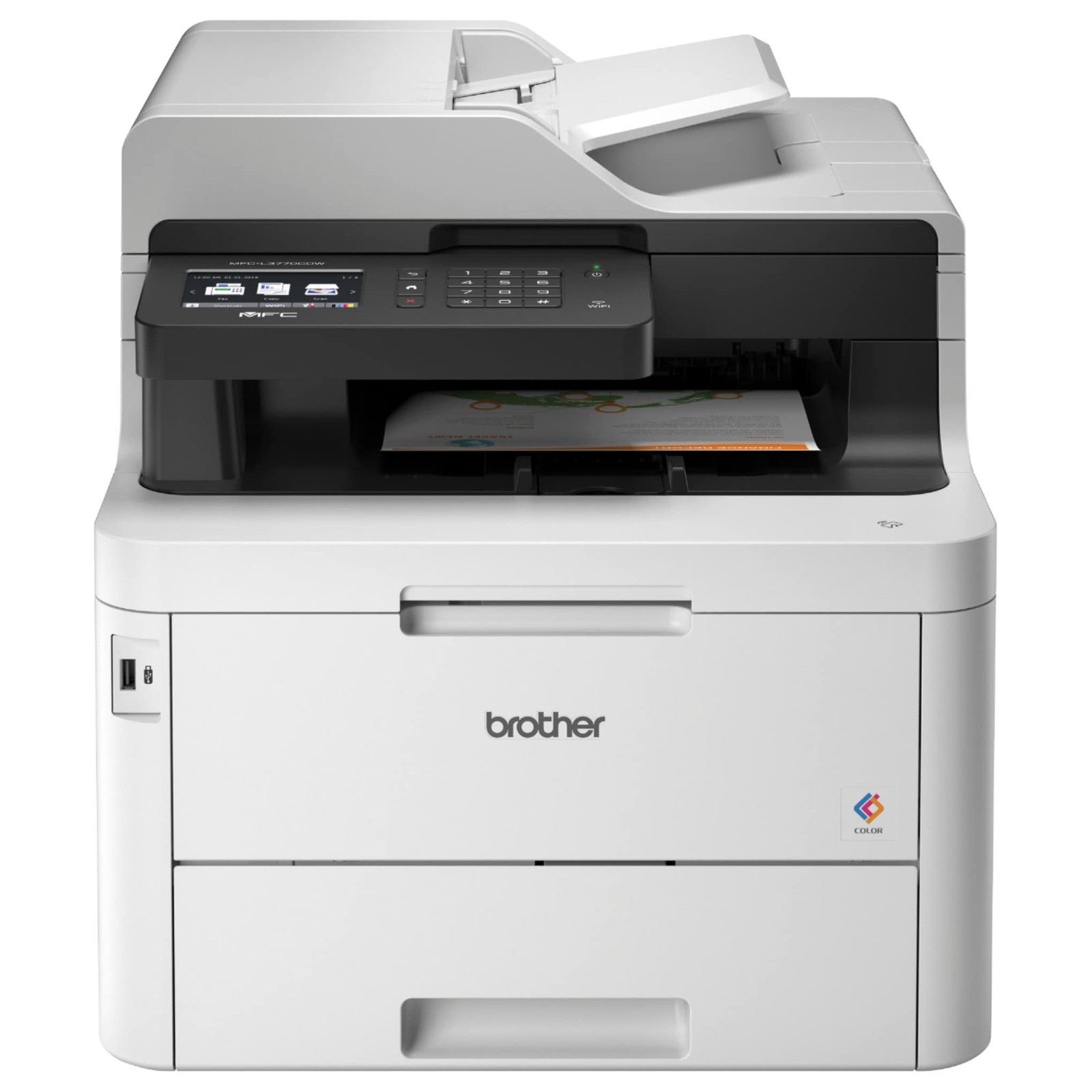 Brother Color MFC-L3770CDW Digital All-in-One Wireless Laser Printer, White