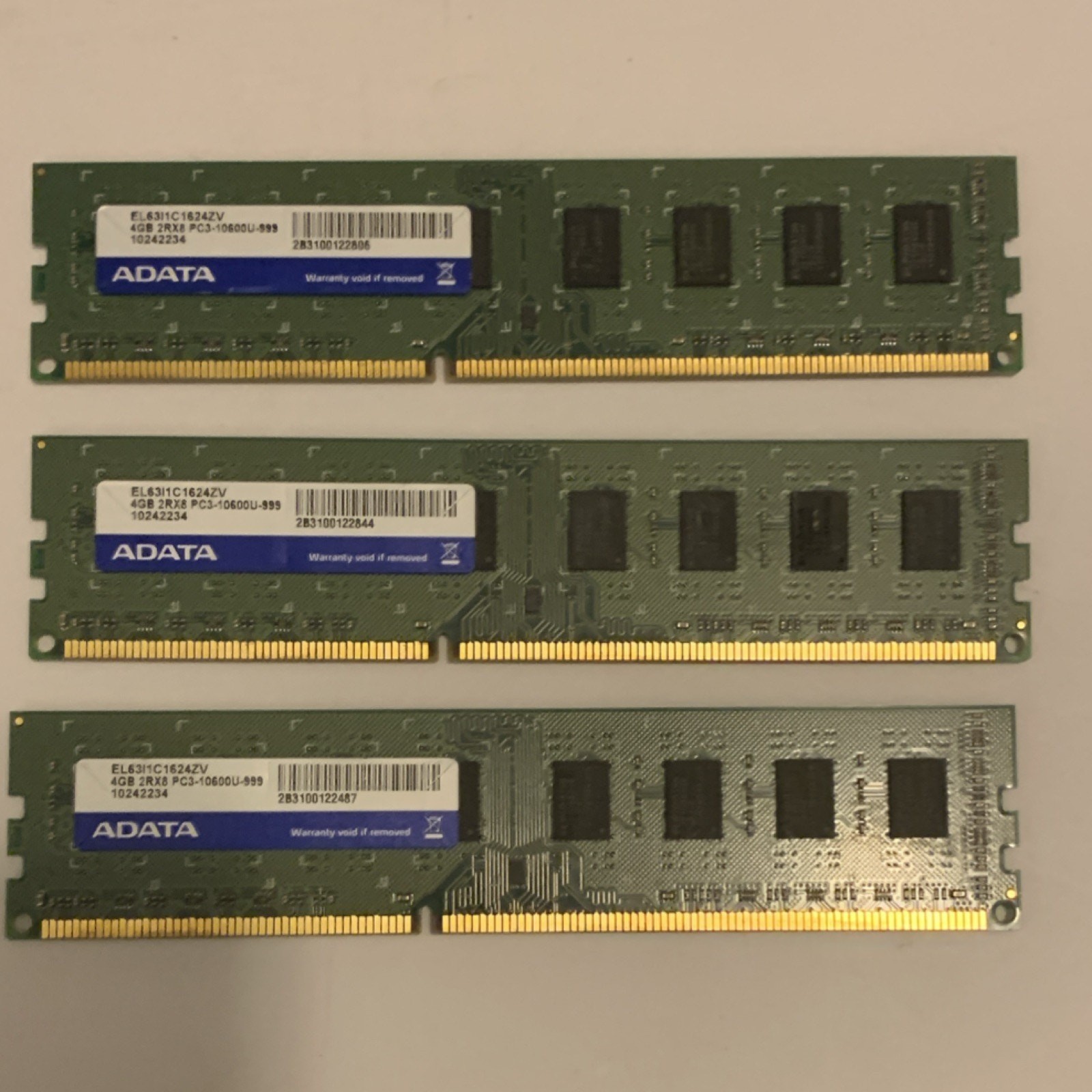 ADATA DDR3 SDRAM DIMM 12GB (3x4GB) PC3-10600U 240-Pin RAM EL631C1624ZV