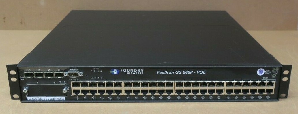 Foundry FastIron GS 648P-PoE 48-Port Gigabit Ethernet + 4x SFP Ports FGS648P-PoE