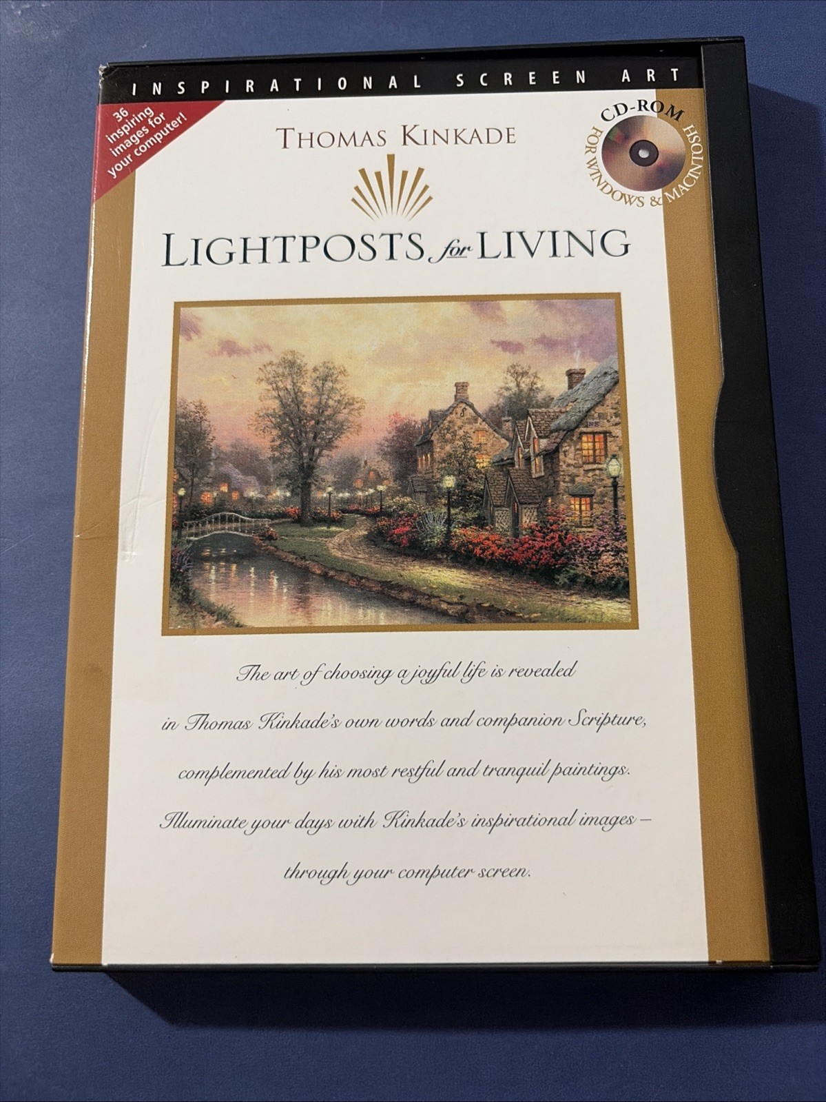 Thomas Kinkade Lightposts For Living CD-ROM Inspirational Screen Art B50
