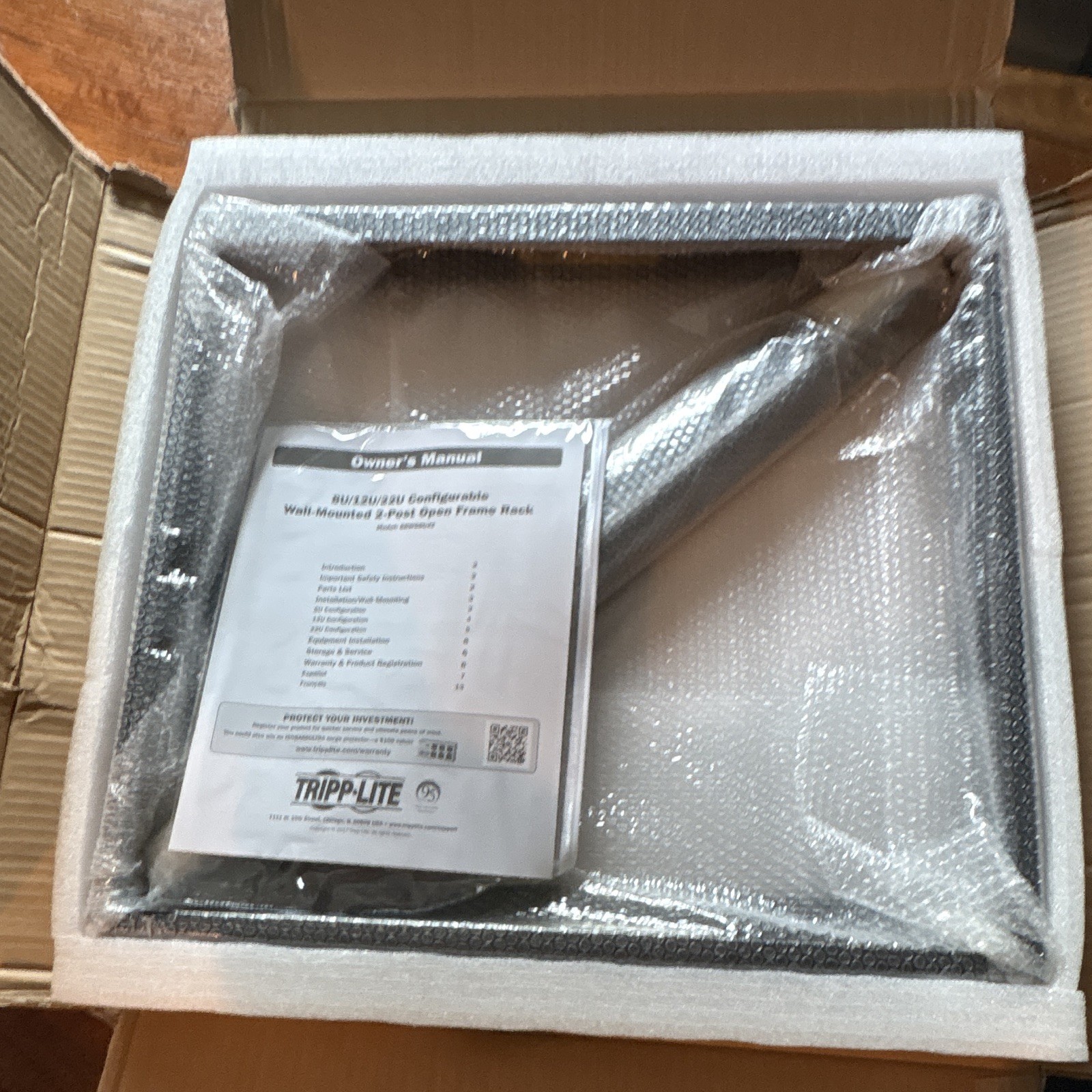 Tripp Lite SRW18USG 18U 19in Wall-Mount 4-Post Open Frame Rack 250 lb