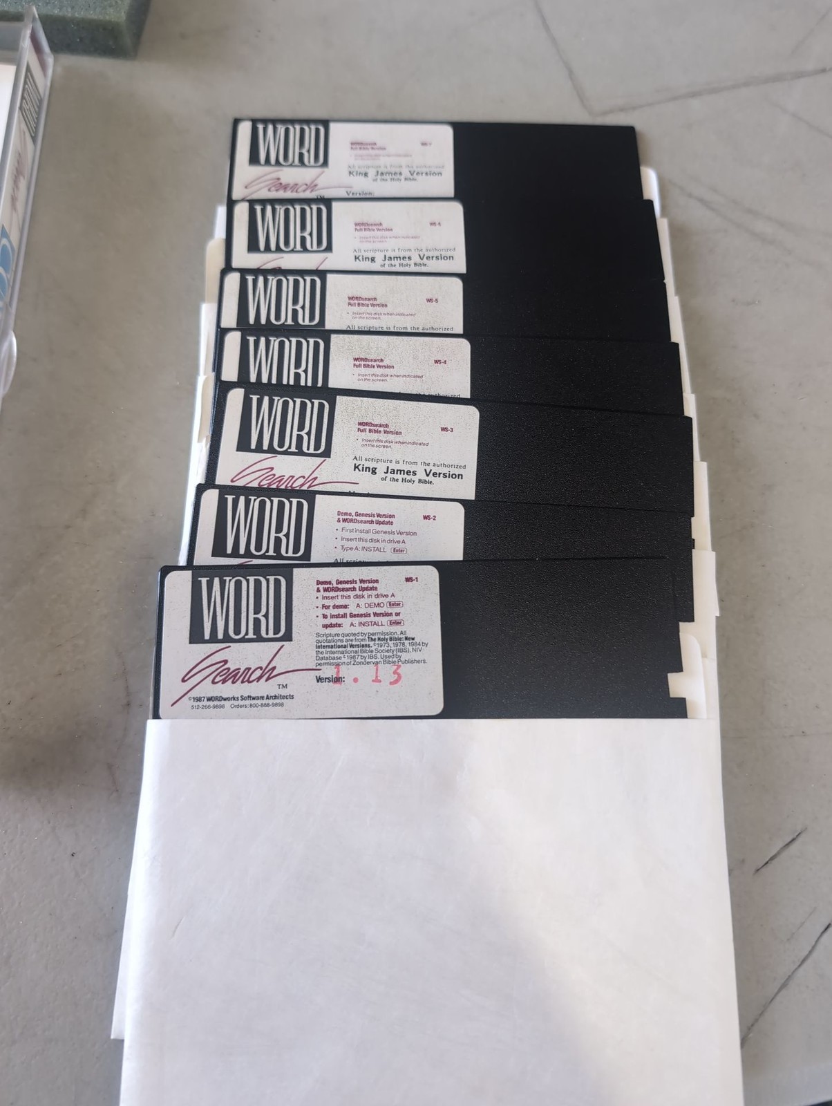 Vintage 1987 WORDsearch Bible Software 5.25 Floppy Disks for IBM PC