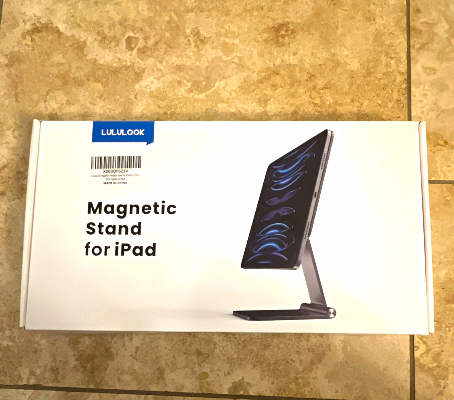 LULULOOK Magnetic Adjustable Desktop Stand for Apple iPad, Gray Aluminum