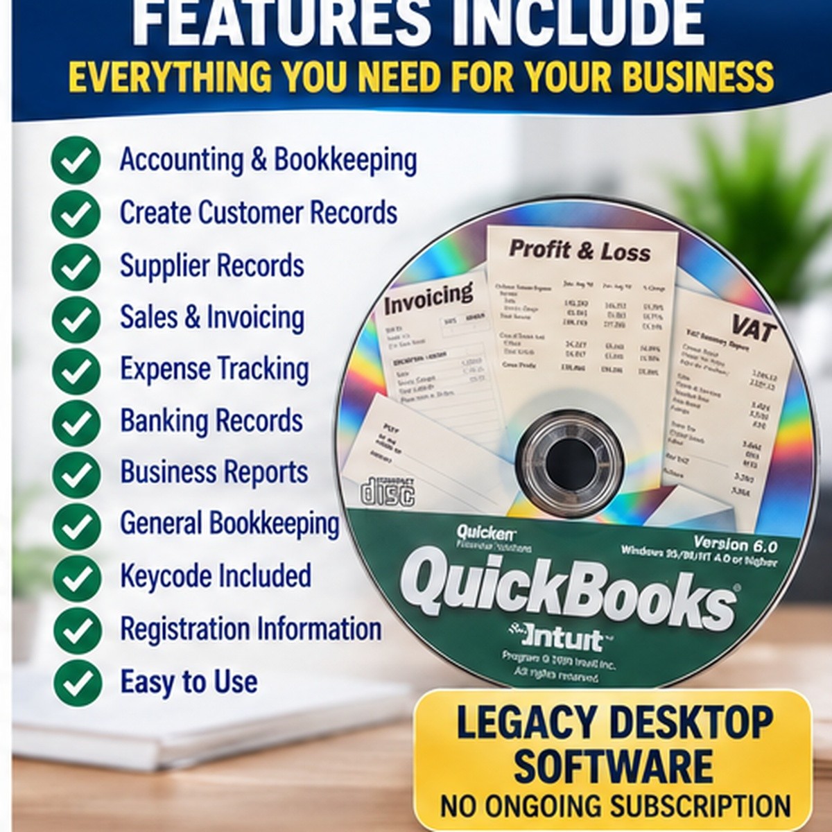 QuickBooks Accounting Software Windows 10 and 11,Book Keeping Easy use