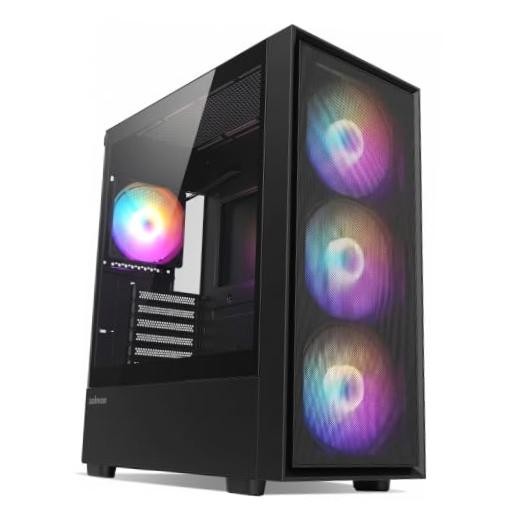 High Airflow ATX Mid-Tower Desktop Computer RGB Gaming PC Case Black S6
