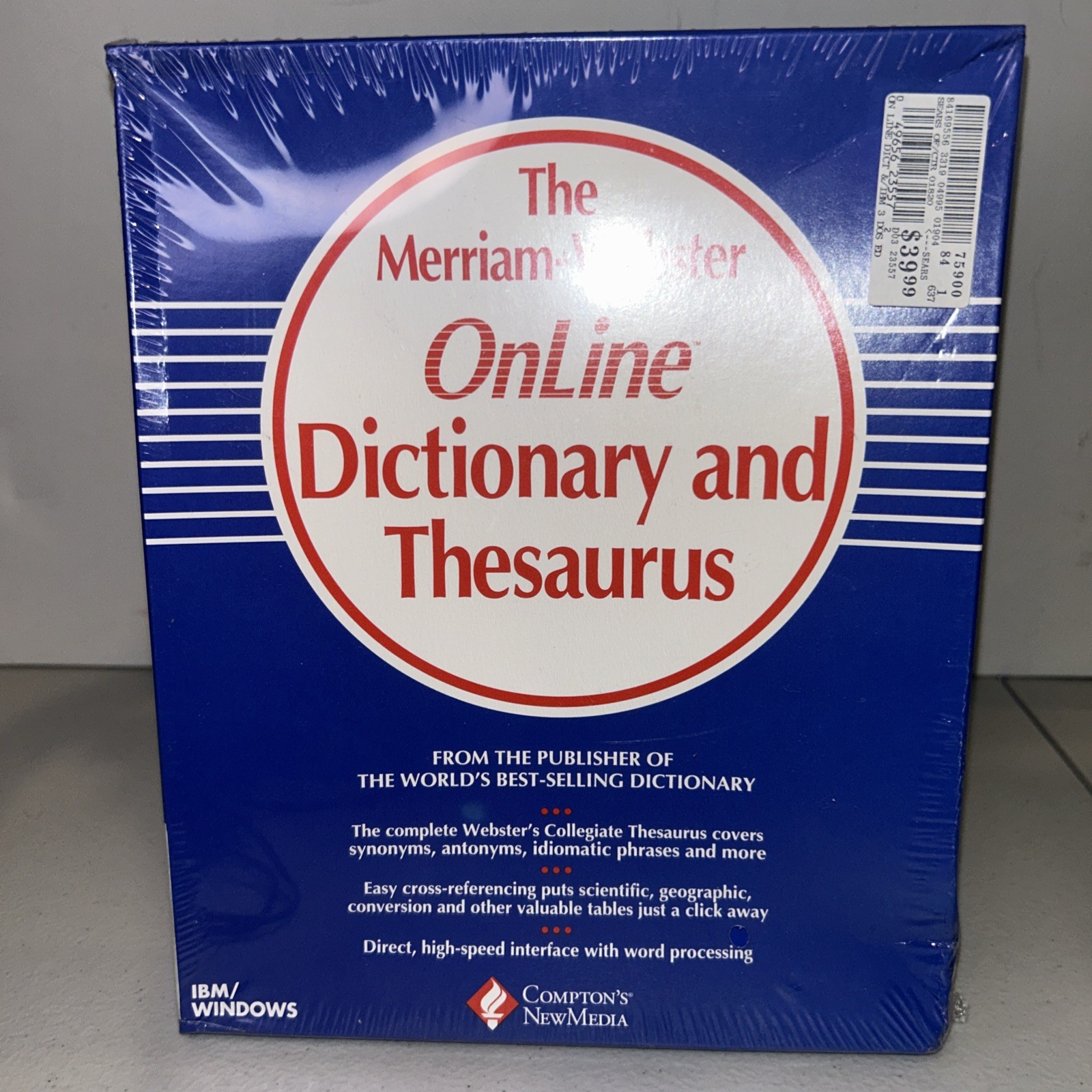 Merriam-Webster Dictionary_America's Dictionary And Thesaurus CD-ROM New Sealed