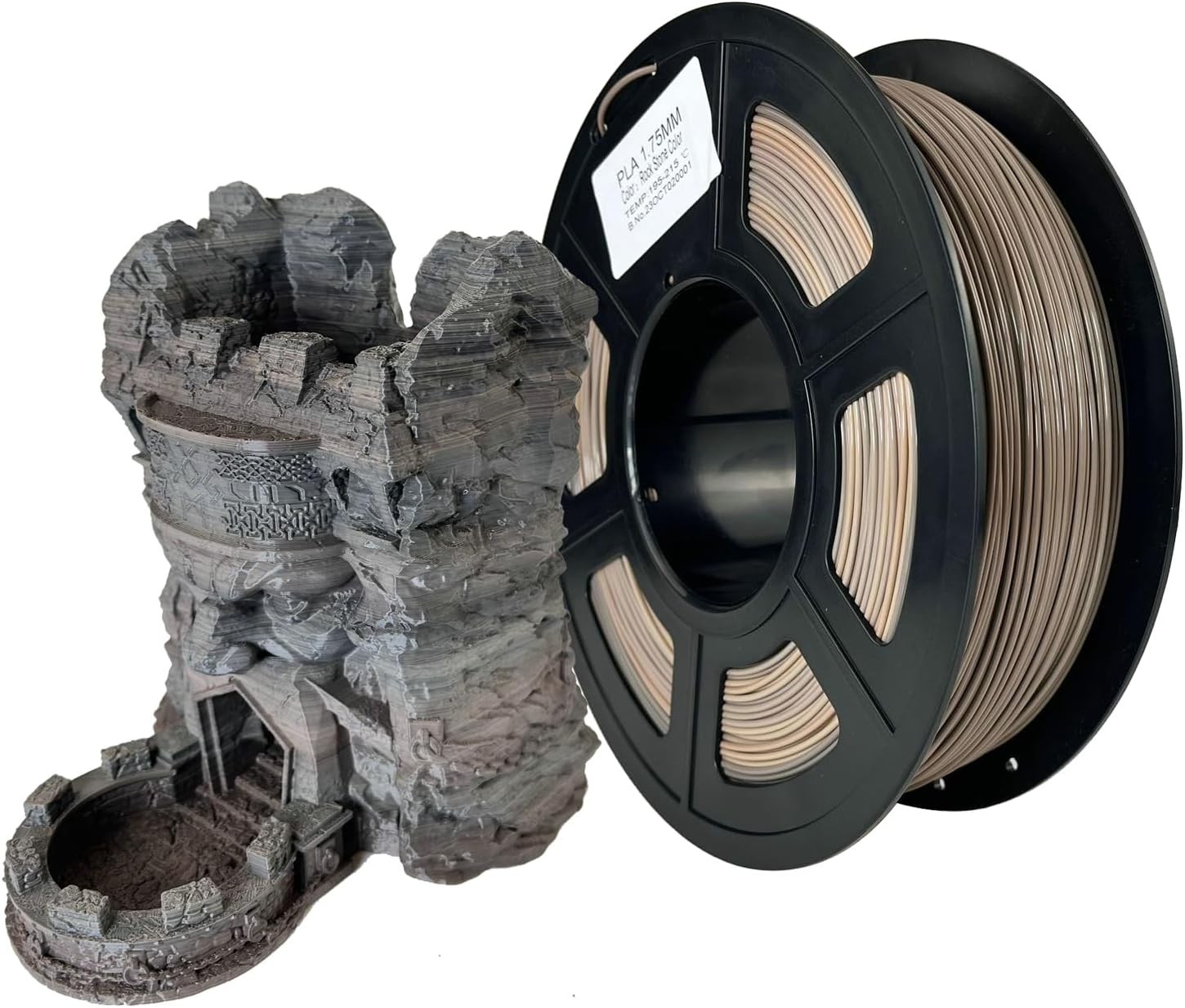 3D Printer PLA Filament 1.75Mm,Rock Stone Color,Brown Yellow Black,Multi Color F