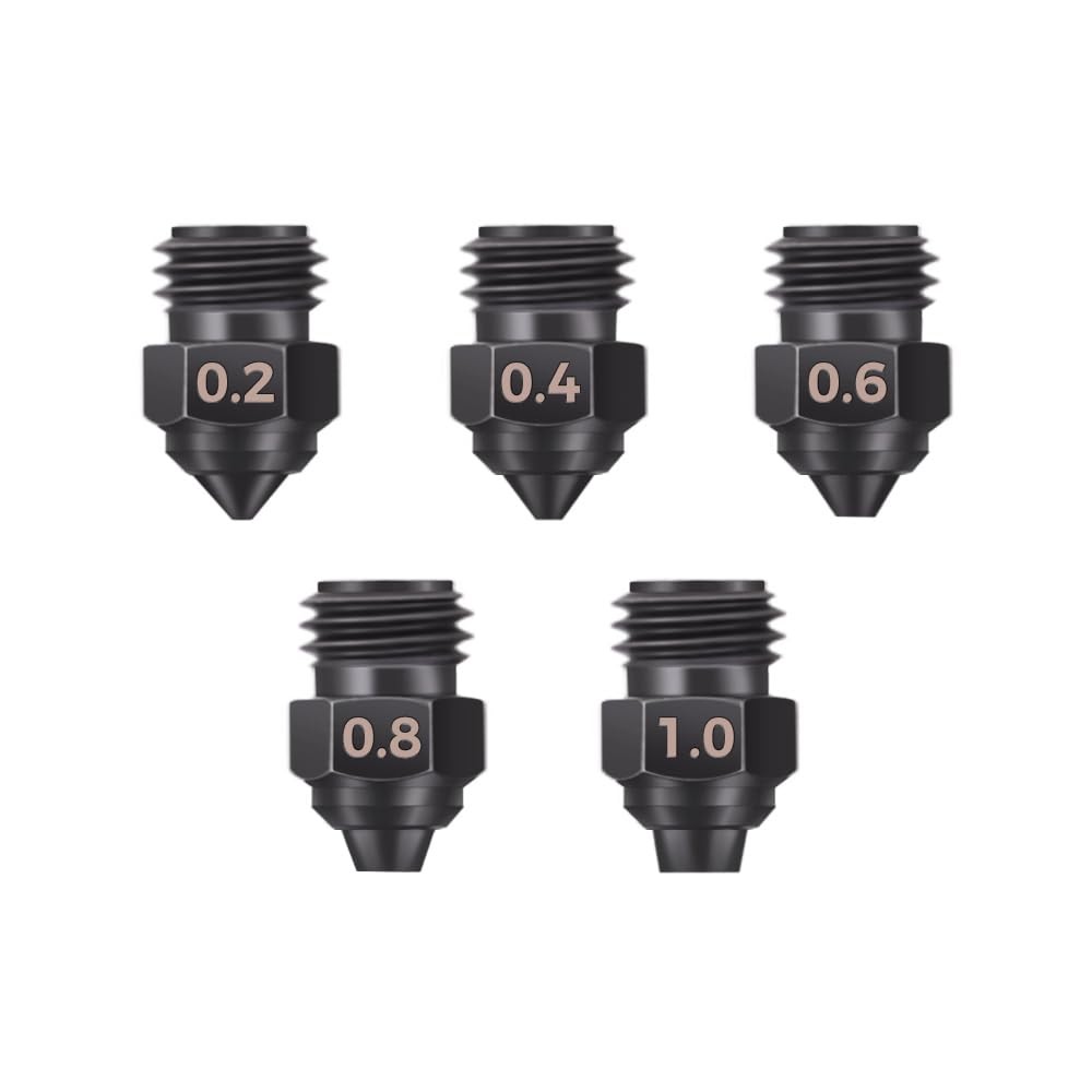 5 PCS SV08 MAX Hardened Steel Nozzle Kit 0.2/0.4/0.6/0.8/1.0mm 3D Printer