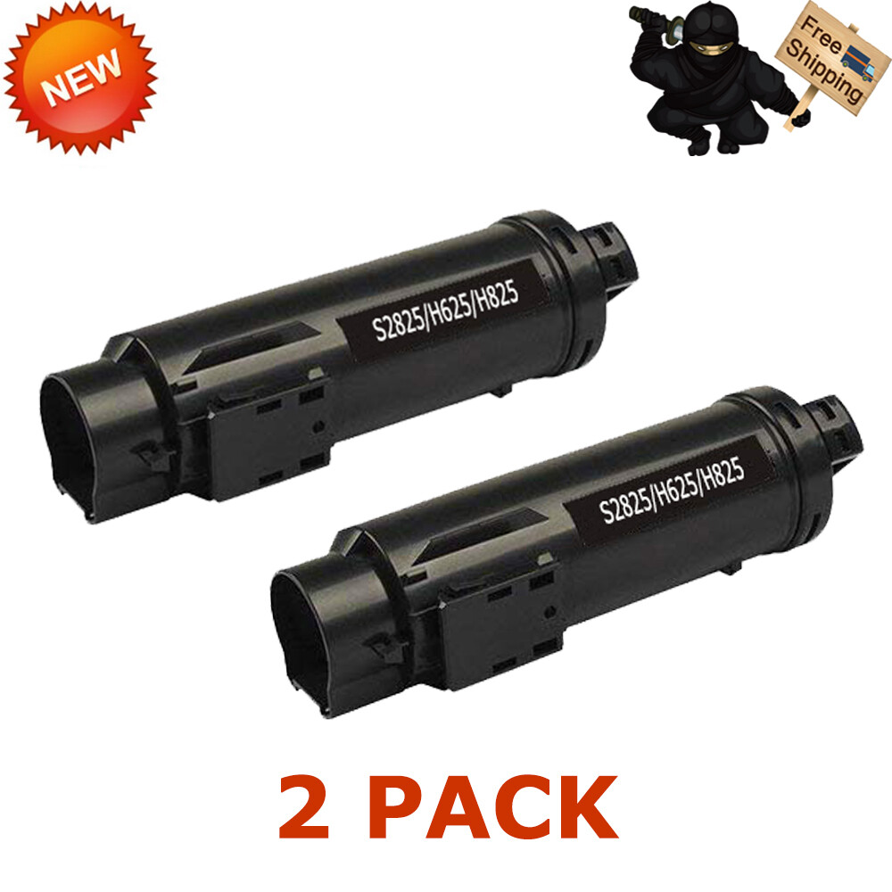 2 PK S2825 2825 BLACK Toner Cartridge For Dell H825 S2825cdn H625 H625cd H825cdw