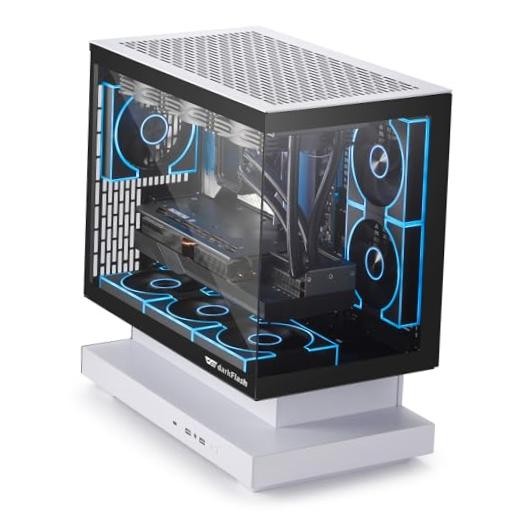 FLOATRON F1(2025) Micro-ATX PC Case, 270° Panoramic Floating Gaming 3 RGB Fans