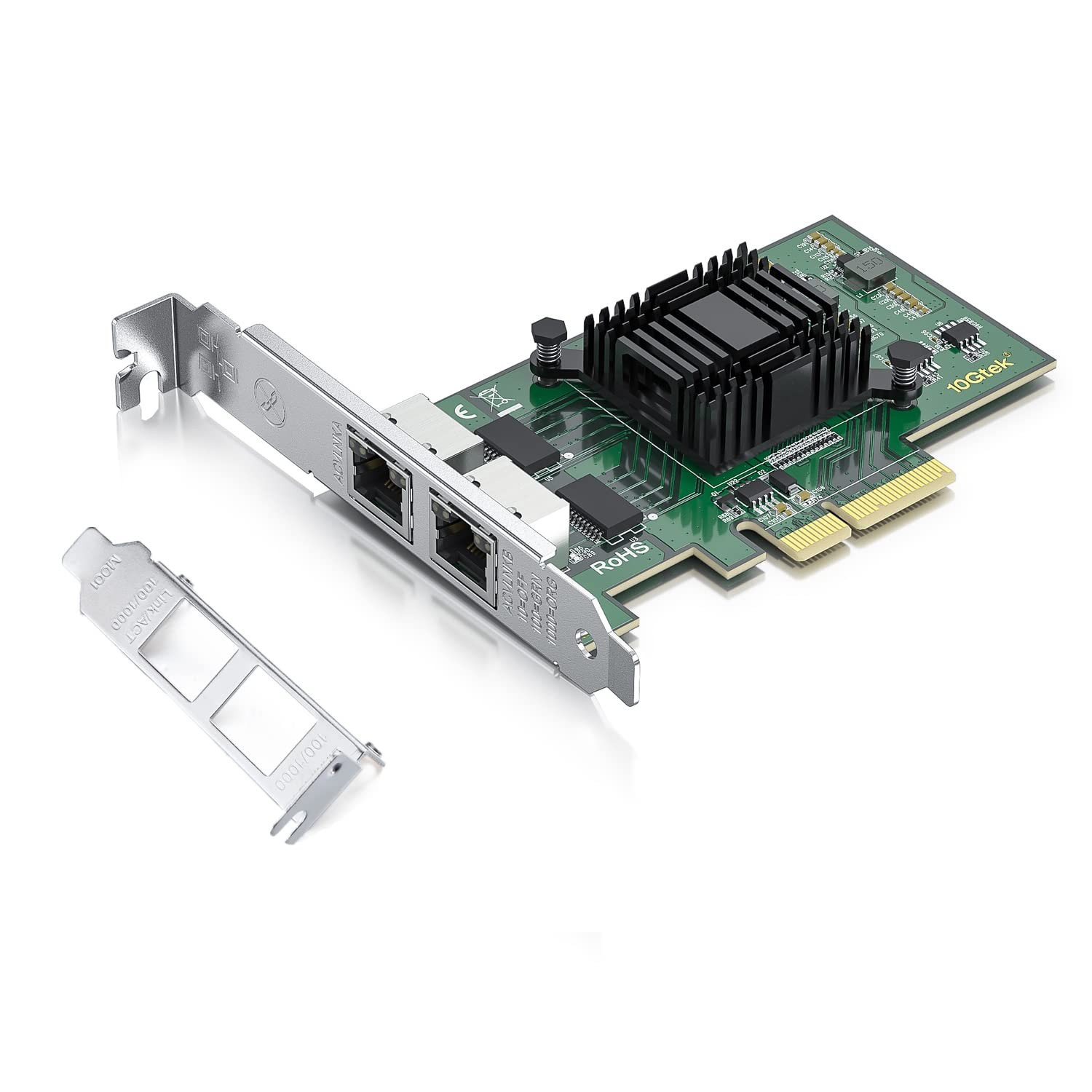 HFiber Gigabit 2 Port NIC with Intel I350 Chip, 1Gb 3) I350-2T, 1 Pack