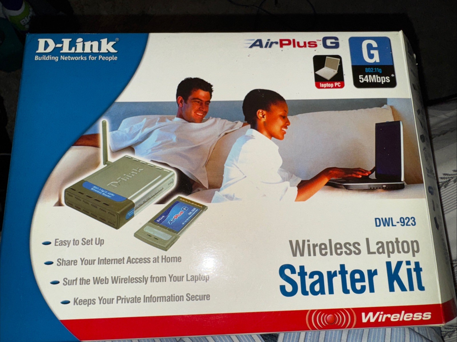 D-Link Air Plus 54mbps 802.11g/2.4ghz Wireless Laptop PC Kit DWL-923 
