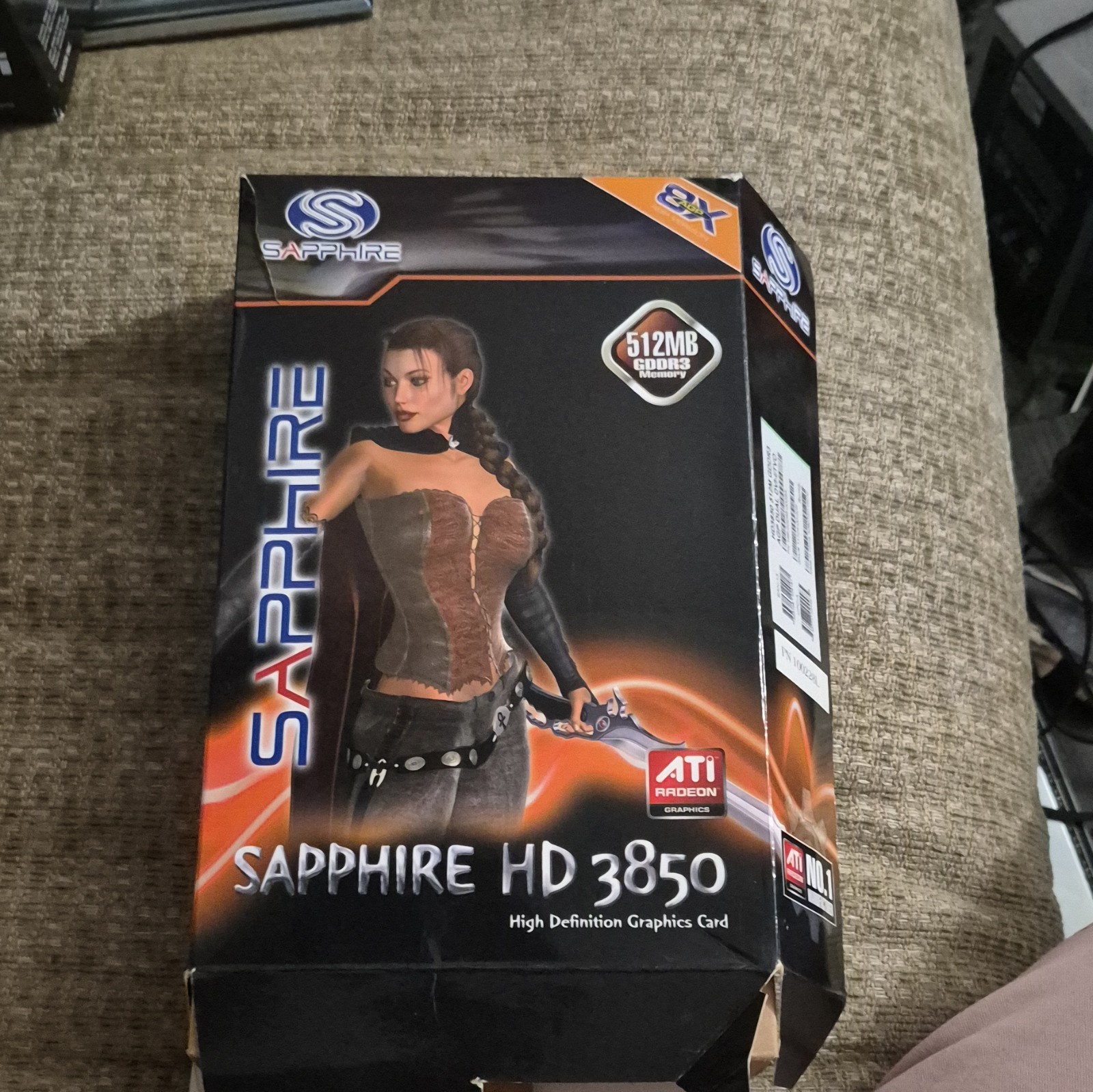 Sapphire ATI Radeon HD 3850 512MB GDDR3 PCI-E Retro PCI Card. Shipping $10