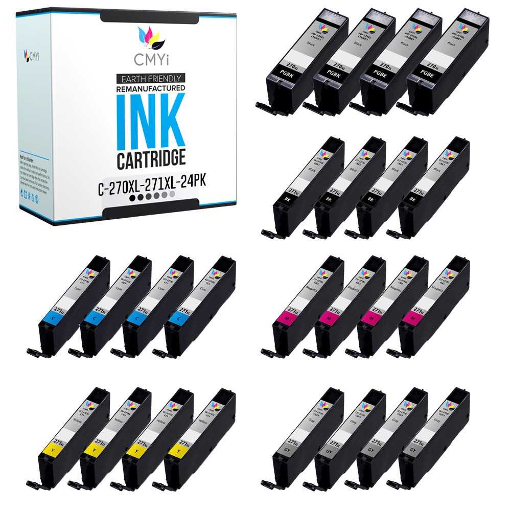 24PK 270XL 271XL Value Pack Ink Cartridges for Canon PIXMA MG6820 MG6821 MG6822