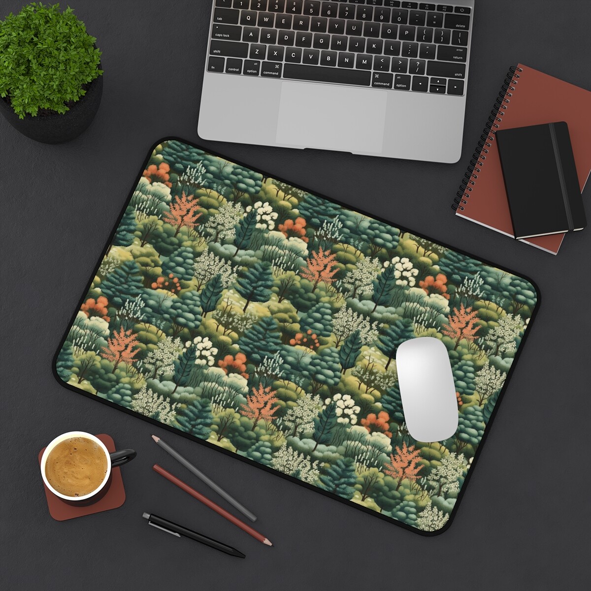 Enchanted Forest Desk Mat, Work Desk Mat, Desk Mat Cute, Floral Desk Mat