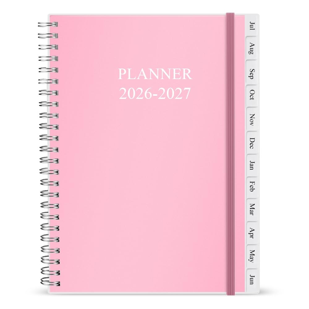 Planner Weekly Monthly 2026-2027 6.25 x8.25 12 Tabs Flexible Cover 26-27 Runs