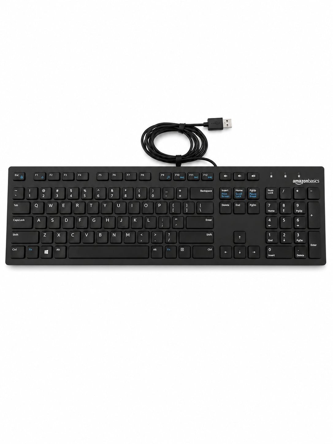 AmazonBasics Matte Black Wired Keyboard Model MD-005
