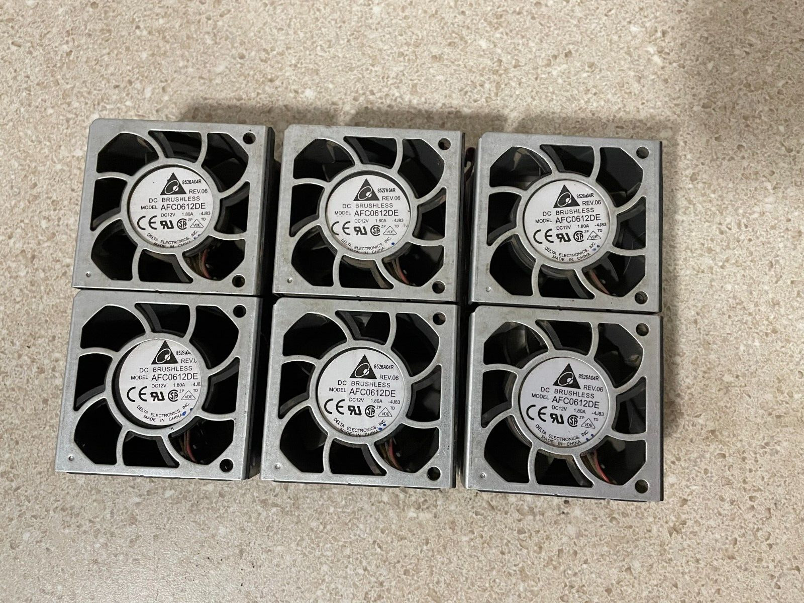 Lot of 6 Delta Electronics AFC0612DE DC Brushless Case Cooling Fans DC 12V 1.80A