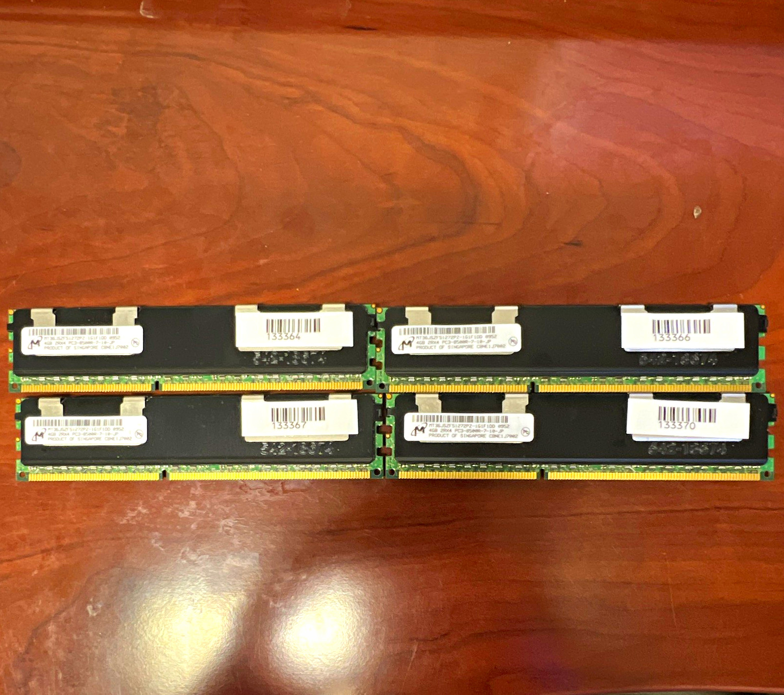 Micron 16GB (4x4GB) DDR3 PC3-8500R 240-Pin ECC Reg RDIMM MT36JSZF51272PZ