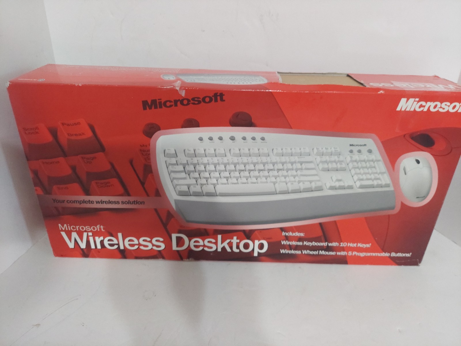 RARE Microsoft Wireless Desktop Keyboard Wheel Mouse R05-00001 X08-25059 PS/2